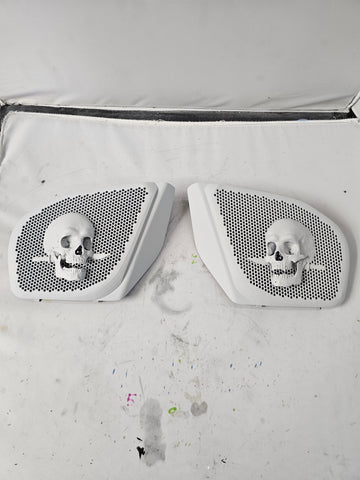 98 to 2024 Road Glide 3D skull and dagger speakers grill covers set