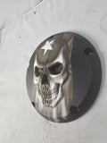 3D Skull with Puerto Rico flag Derby Cover