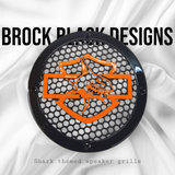 A set of Harley Shark 14-23 Harley Davidson Touring Pack Speaker Grill Cover Guard