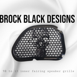 98-2024+ Road Glide 3D webbed Skull speakers grill covers set
