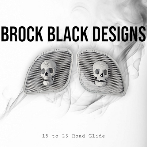 98 to 2024 Road Glide 3D vampire speakers grill covers set