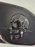 98 to 2024 Road Glide 3D skull and dagger speakers grill covers set