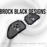 98-2024 Road Glide 3D webbed Skull speakers grill covers set