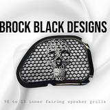 98-2024 Road Glide 3D webbed Skull speakers grill covers set