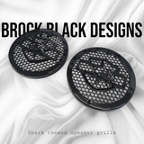 A set of Harley Shark 14-23 Harley Davidson Touring Pack Speaker Grill Cover Guard