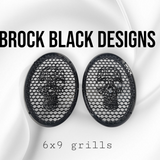 A set of bag webbed skull speakers grill covers