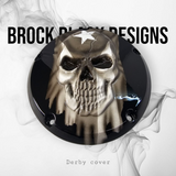 3D Skull with Puerto Rico flag Derby Cover