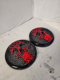 A set of bag webbed skull speakers grill covers