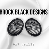 A set of bag webbed skull speakers grill covers