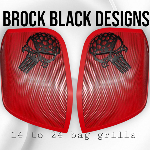 14-24 Harley Davidson bag lid Speaker Grill Cover webbed punisher