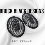 A set of bag webbed skull speakers grill covers