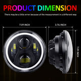 NTXGlow 7 Inch Round RGB LED Halo Headlights (Jeep Wrangler)