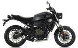 74509RBA  Arrow Rebel Slip-on Exhaust, Aluminum End Cap for Yamaha XSR700 21-25