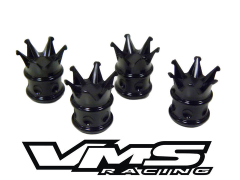 CROWN KING BILLET ALUMINUM AIR VALVE STEM CAP KIT AVAILABLE IN BLACK, CHROME, RED, BLUE, GOLD or PURPLE / PART # WVC007 WVC008