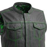 The Club Cut Men's Motorcycle Leather Vest, Multiple Color Options