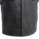 The Club Cut Men's Motorcycle Leather Vest, Multiple Color Options