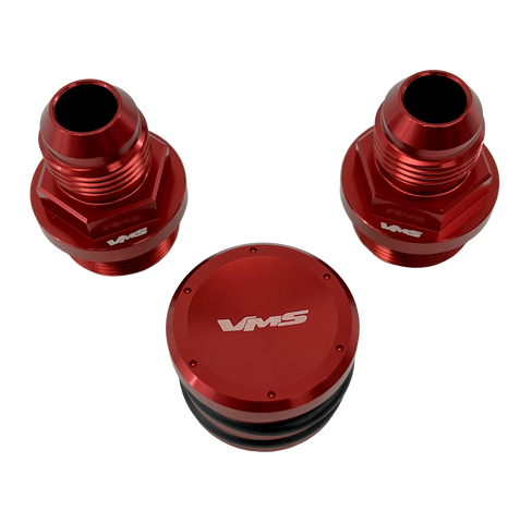 REAR BLOCK BREATHER FITTINGS & PLUG FOR HONDA ACURA B16 B18 M28 TO 10AN / PART # BK001