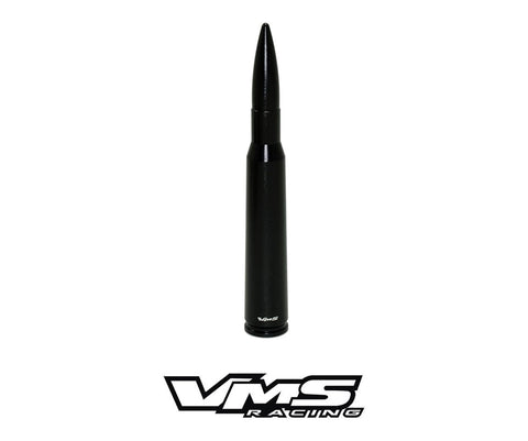 1 PIECE 50 CALIBER CAL BULLET STYLE ALUMINUM SHORT ANTENNA KIT BLACK 5.5" INCHES LONG / PART # SA033BK