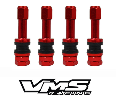 BOLT-ON ANODIZED ALUMINUM AIR TIRE RIM WHEEL 4 PIECE VALVE STEM KIT AVAILABLE IN MANY COLORS 32MM (1.25 INCHES) LONG FOR 11.5MM (.453) DIAMETER HOLE TR413 SIZE / PART # WVC001