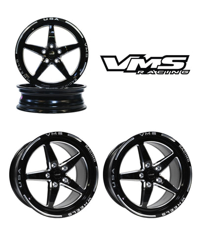 DRAG PACK STREET DRAG RACE V-STAR WHEELS 17x10 54 OFFSET & 18X5 5X114.3 -12 OFFSET 05-14 S197 (NO BREMBO) & S550 MUSTANG INCLUDING THE GT WITH PP BREMBO BRAKES 2024 S650 NON PP & DARKHORSE BLACK OR POLSHED / PART # VWST013 & 14, VWST027 & 28 VWST096 & 97