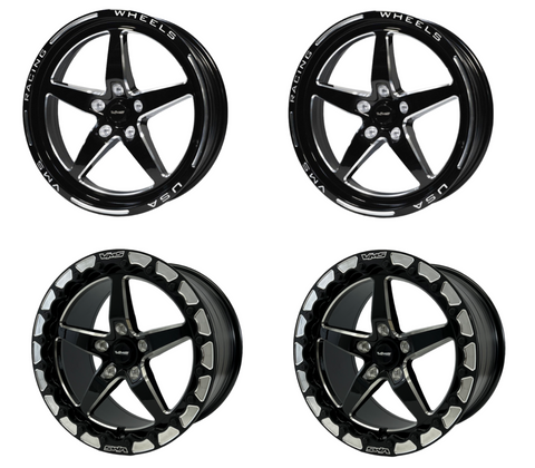 DRAG PACK BEADLOCK DRAG RACE V-STAR 17x10 +44 OFFSET (7.25" BACKSPACING) & 18x5 -25 OFFSET 5X120 10-23 GEN 5/6 CAMARO SS & V6, 08-09 PONTIAC G8 GT, 14-17 CHEVY SS,  08-14 CADILLAC CTS-V, 06-13 CORVETTE Z06 & GS / PART# VWST016 &  VWST081