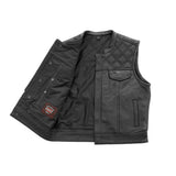 Upside Men's Club Style Leather Vest Orange and Green