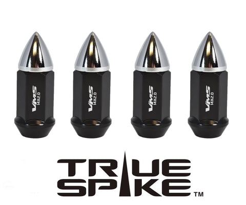 12x1.25 MM 62MM LONG CNC MACHINED FORGED STEEL EXTENDED SPIKE SMALL BULLET LUG NUTS ANODIZED ALUMINUM CAP / 20MM DIAMETER 21MM HEIGHT PART # LGC010