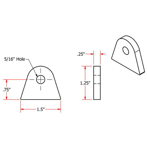 Weld On Steel Mounting Tabs Style 1 by TC Bros