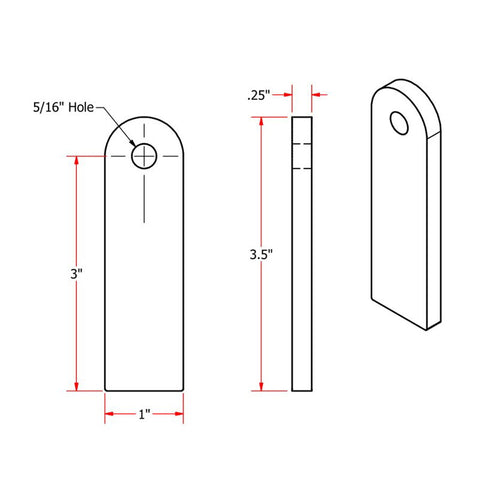 Weld On Steel Mounting Tabs Style 2 by TC Bros