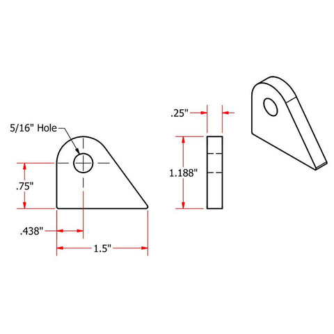 Weld On Steel Mounting Tabs Style 3 by TC Bros