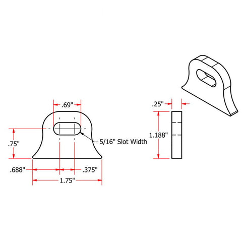 Weld On Steel Mounting Tabs Vintage Style 9 by TC Bros