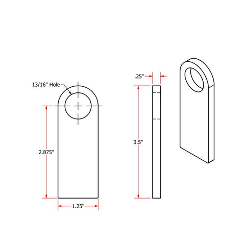 Heavy Duty Rubber Mounting Straight Tab by TC Bros