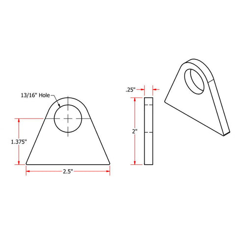 Heavy Duty Rubber Mounting Triangular Tab by TC Bros