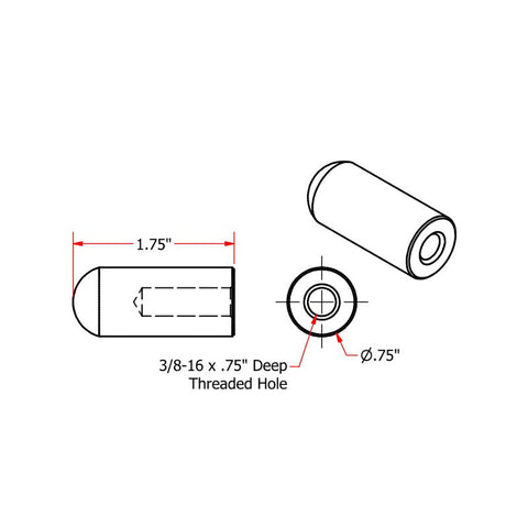 Radius Style Threaded 3/8-16 Long Length Steel Bungs by TC Bros