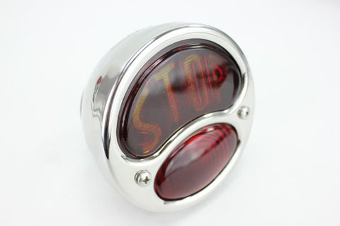 Ford "Stop" Duolamp Model A Stainless Steel Tail Light