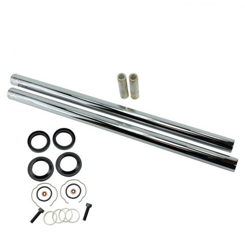 TC Bros. Hard Chrome Extended Fork Tube Kit +4" 39mm for Sportster/ Dyna Narrow Glide