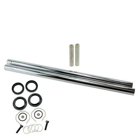 TC Bros. Hard Chrome Extended Fork Tube Kit +6" 39mm for Sportster/ Dyna Narrow Glide