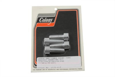 Fork Triple Tree Bracket Mount Kit Polished - V-Twin Mfg.