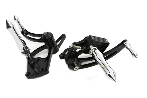 Black Billet Extended Forward Control Set - V-Twin Mfg.
