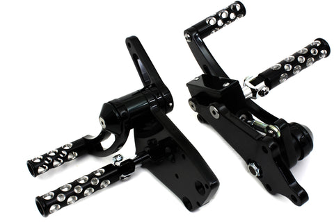 Black Billet Extended Forward Control Set - V-Twin Mfg.
