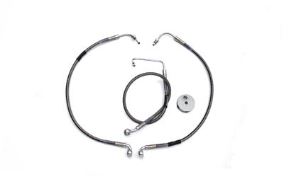 Stainless Steel Front Brake Hoses 24  and 19-1/2 - V-Twin Mfg.