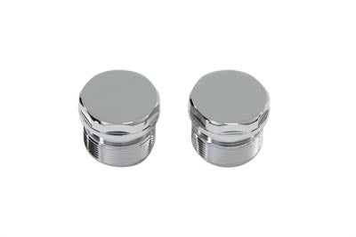 Chrome Top Fork Tube Plugs without Hole - V-Twin Mfg.