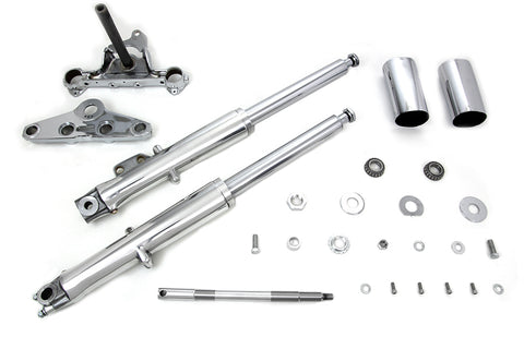 41mm Fork Assembly with Polished Sliders Single Disc - V-Twin Mfg.