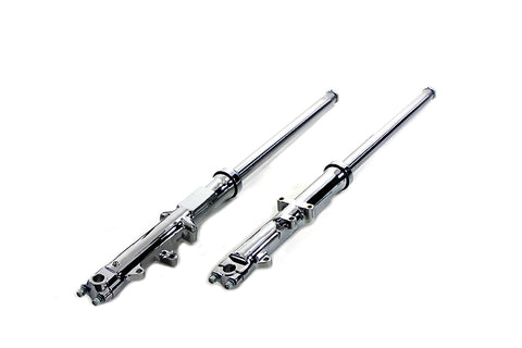 35mm Fork Tube Assembly with Chrome Sliders Dual Disc - V-Twin Mfg.