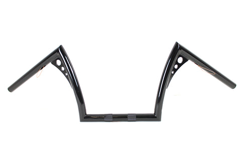 10  Z-Bar Handlebar with Wiring Indents and Holes Black - V-Twin Mfg.