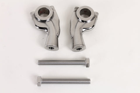 1  Smooth Pullback Riser Set Stainless Steel - V-Twin Mfg.