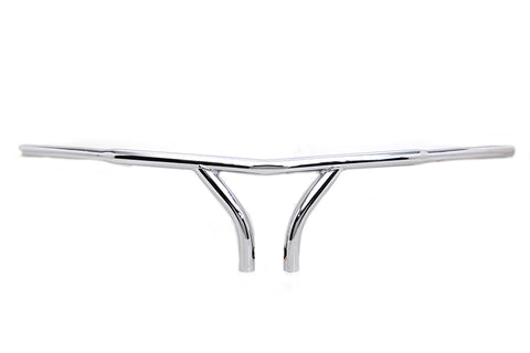 10  Chrome Curved Riser Handlebar with Indents - V-Twin Mfg.