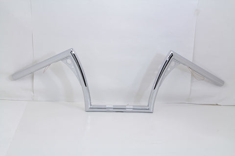 10  Z-Bar Handlebar with Wiring Indents and Holes Chrome - V-Twin Mfg.