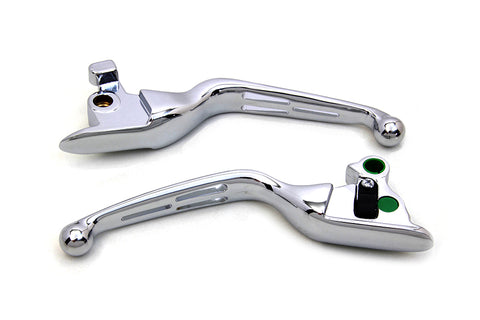 Chrome 3-Slot Wide Hand Lever Set - V-Twin Mfg.