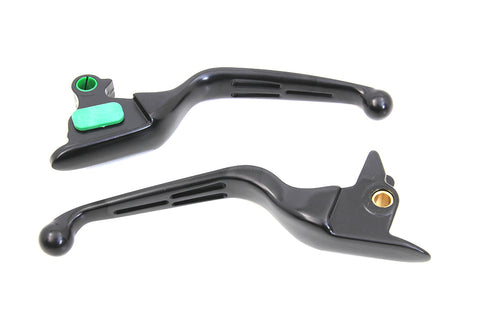 Matte Black 3-Slot Wide Hand Lever Set - V-Twin Mfg.